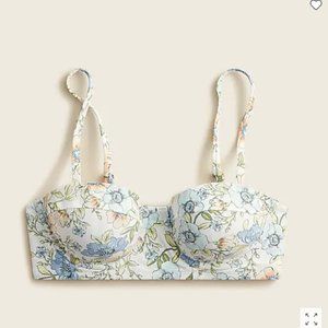 Strappy underwire bikini top in floral vines